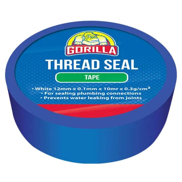 Gorilla Plumbers Pipe Thread Tape 12mm x 10mr 24pk